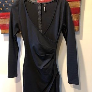 Lulus Fitted black dress, long sleeved